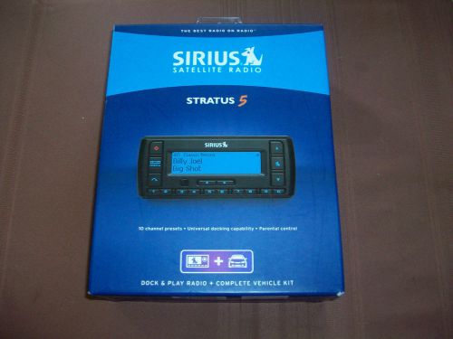 Sirius radio - satellite - stratus 5 - dock &amp; play radio &amp; complete car kit  new