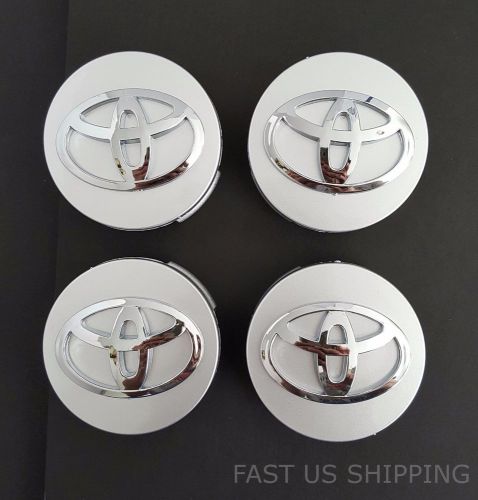 New toyota set of 4 silver wheel hub caps 62mm center wheels emblem cap logo 4pc