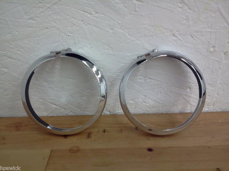 Pair of harley davidson  passing light trim rings  passing lamp bezels 