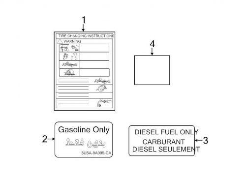 Ford oem fuel information label 8c3z9a095a image 3