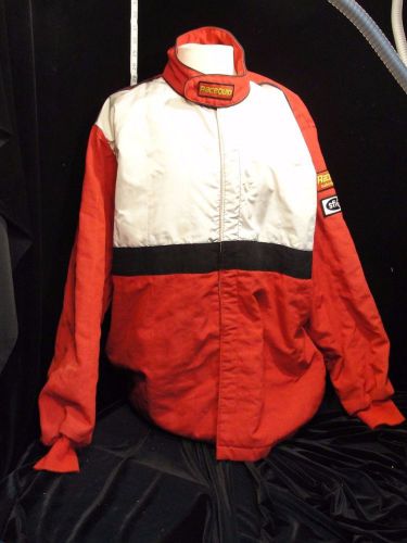 Vtg 80's racequip racing coat jacket nomex sfi man. cert. 3-2a/5, size xl