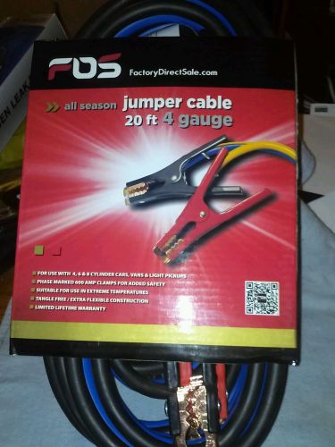 20ft 4 gague booster cable jumping cables power jumper start cars heavy duty new