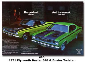 1971 plymouth duster 340 wedge twister ad brochure poster 13x19 rts art 318 383
