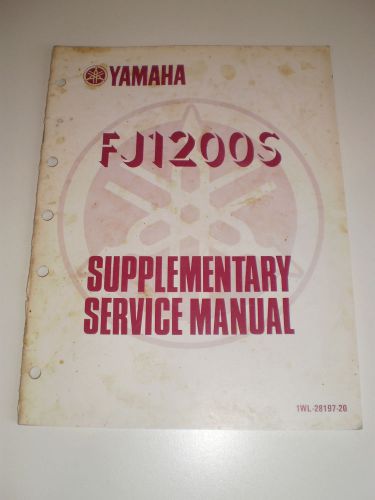 Yamaha  fj1200 s &#034;with colour wiring&#034;  1986 supplementary  service  manual