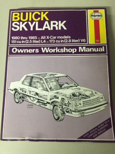 Buick skylark 1980-85 haynes auto repair manual #552 all x-car models sport ltd