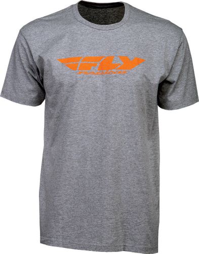 Fly racing grey mens &amp; youth corporate short sleeve dirt bike t-shirt mx atv 15