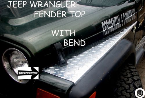 Jeep wrangler yj diamond plate full top fender covers with bend. set of 2