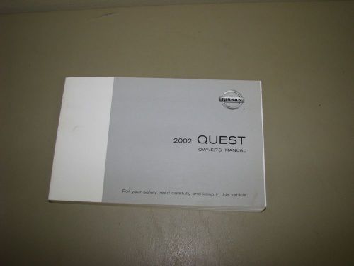 02 2002 nissan quest owners owner&#039;s manual book