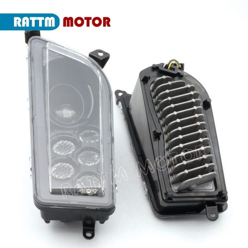 Pair black led headlight hi/lo assembly kit for polaris rzr 900 xp1000 2014-2016