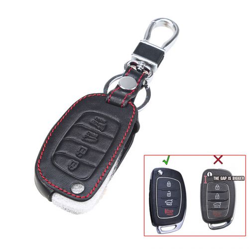 For hyundai santa car key fob case holder protector bag 4 buttons keychain
