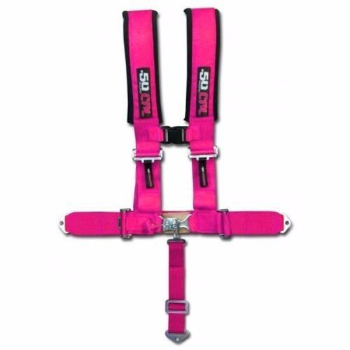 Pink race h harness seat belt 5 point 2" pad sand rail 2x2 longtravel buggy