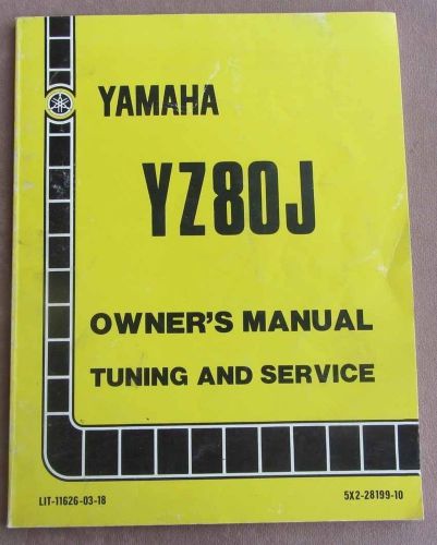 1981 yamaha yz80j motorcycle* owners / service manual original book 1st ed clean