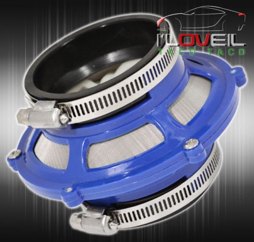 2.5&#034; cold air intake bypass valve filter hydro lock racing motor engine blue