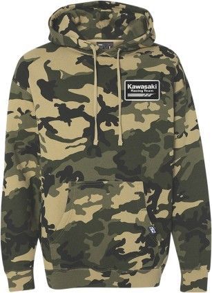 Factory effex kawasaki mens pullover hoodie camo/green