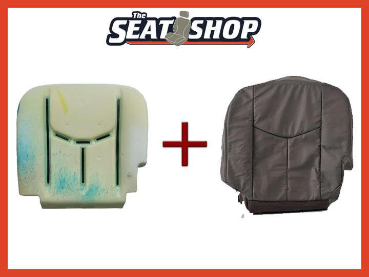03 04 05 06 cadillac escalade grey leather seat cover bottom & foam lh