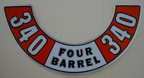 Mopar 1972 - 1974 340 air cleaner air cleaner decal orange