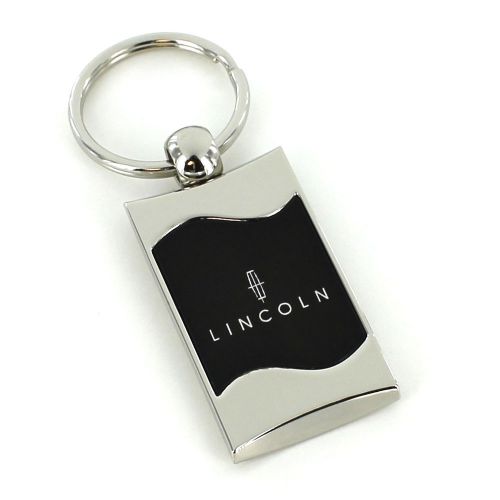 Lincoln black spun brushed metal key ring