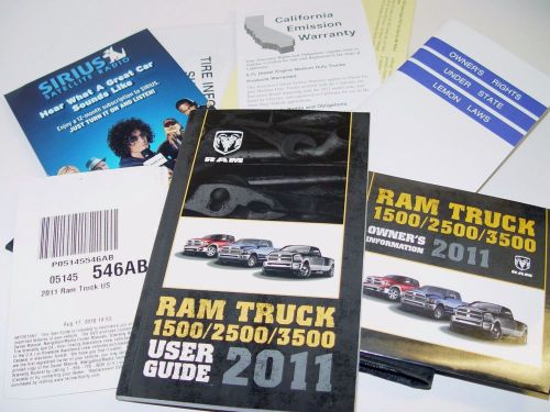 2011 dodge ram series truck owners manual users 1500 / 2500 / 3500
