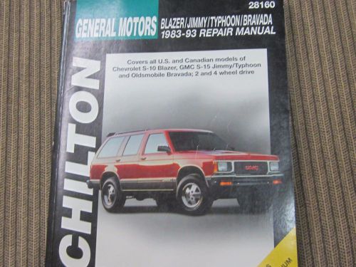 Chilton general motors blazer jimmy typhoon bravada 1983 - 93 repair manual used