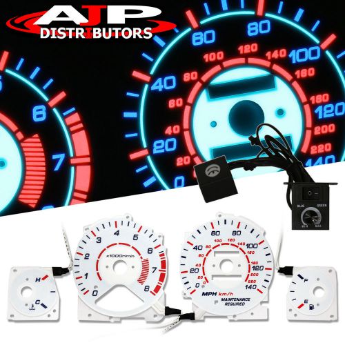 96-97 honda accord jdm gauge white face overlay indiglo reverse gauge tach rpm