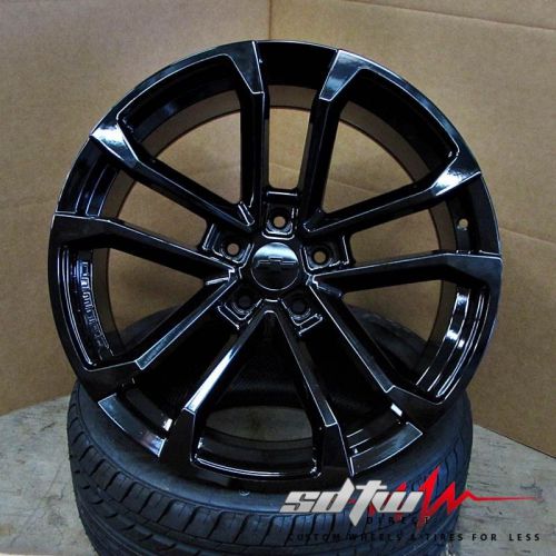 20&#034; chevy camaro zl1 gloss black staggered style 41 cv09 wheels fits ls rs rims