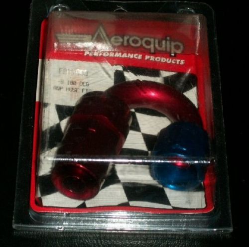 Aeroquip, fcm4063,hose fitting -08an hose size 180 deg. elbow swivel, --new--