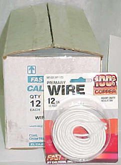 12 gauge copper automotive primary wire 144 ft white
