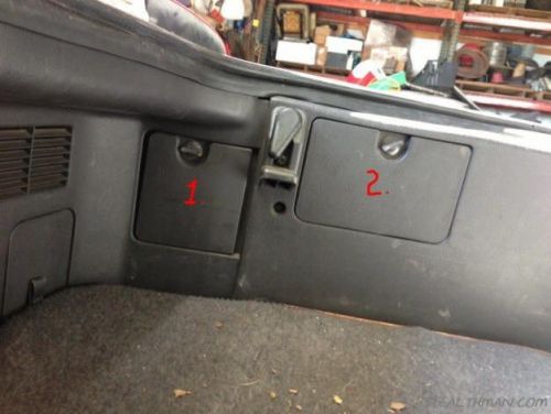 91-99 oem dodge stealth mitsubishi 3000gt rh rear cargo plastic access panel #2