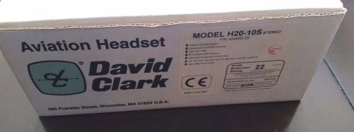 David clark h20-10s aviation headset w/ box manual paperwork h20-10 s