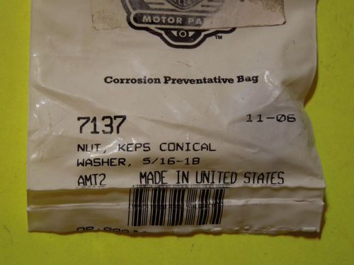 Nos oem harley davidson 5/16"-18 - keps conical washer nut  p/n 7137