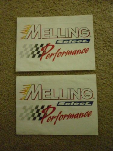 Lot of 2 melling select performance decal or window sticker new unused