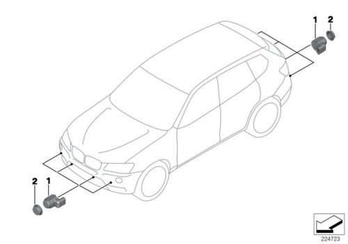Oem nib bmw 09-16 parking distance control pdc sensor 3 5 x series 66209270495