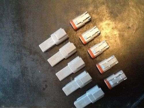 5 x deutsch dt 2-pin genuine connector kit 14-16awg solid contacts from usa