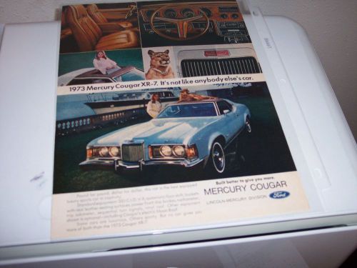 1973 mercury cougar xr-7  photo print ad