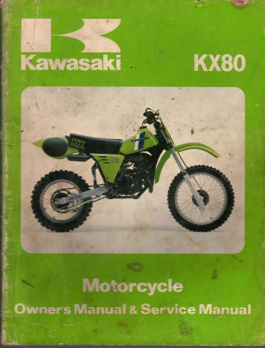 1981 kawasaki motorcycle kx80 owners service manual  p/n 99920-1124-01  (619)