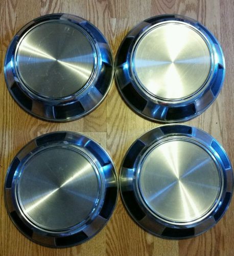 Set 4 dodge truck 16&#034; oem 12&#034; dog dish poverty hubcaps factory