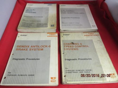 Lot of 4 manuals 1991 ag &amp; ay body 2.5l turbo bendix antilock 6