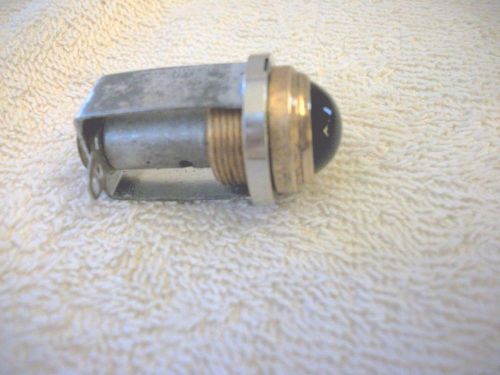 Vintage instrument panel light 5/8" smooth green glass copper lens