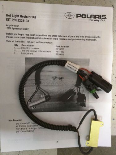 Polaris 500 efi hot light resistor kit (new) pn 2203193