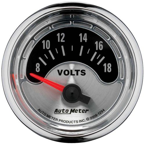 Auto meter 1294 voltmeter 2-1/16&#034; silver face american muscle