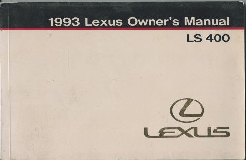 1993 lexus ls 400 owner&#039;s manual oem