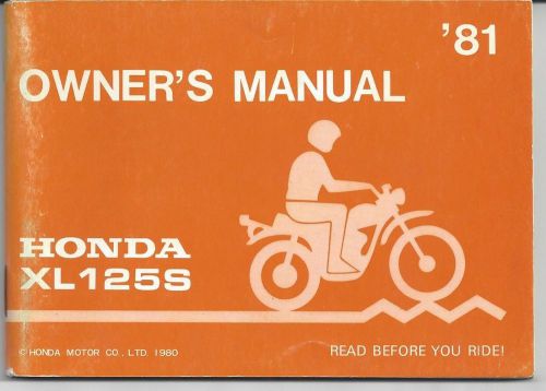 1981 honda xl125s owners manual (original)