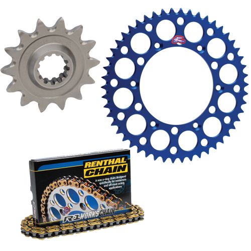 Renthal 428 chain &amp; 14-49 sprocket kit blue for 1989-2001 suzuki rm80