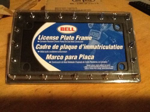 1 new spike motorcycle  license plate holder frame diecast chrome frame