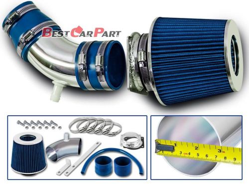 Bcp blue 05-08 mercury mariner 3.0l v6 short ram air intake + filter