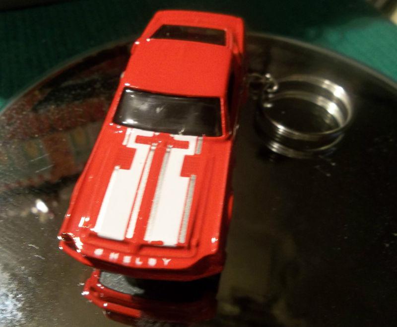1968 shelby gt500 custom key chain - red with white