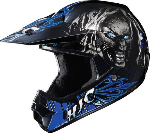 Hjc cl-xy youth vampiro  full face motocross helmet blue size medium