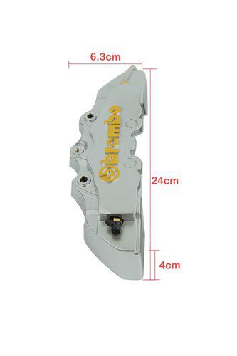 Silver 3D Brembo Style Brake Caliper Disc Cover Universal Fit 16