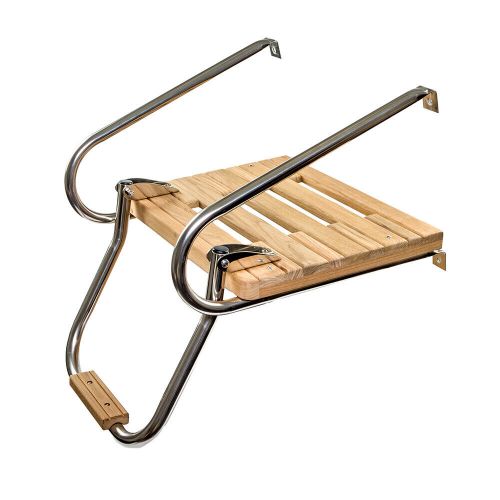 Whitecap teak swim platform w/ladder f/inboard/outboard motors