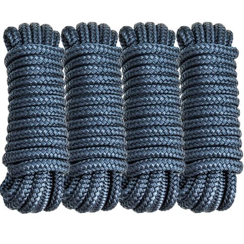 4 Pack 3/8 x 15 Dock Lines Nylon Rope for Boats Double Braided Boat Accessories, US $23.99, image 2